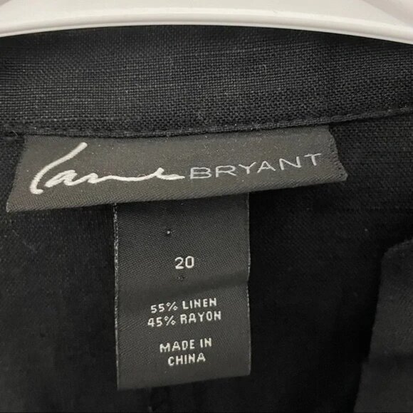 Lane Bryant Women’s Linen Blend Ruffle Blazer Black Size 20 - Picture 4 of 4